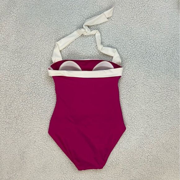 Lauren Ralph Lauren Tummy Control Ruched Halter Bel Air One Piece Swimsuit 6 - Picture 4 of 7